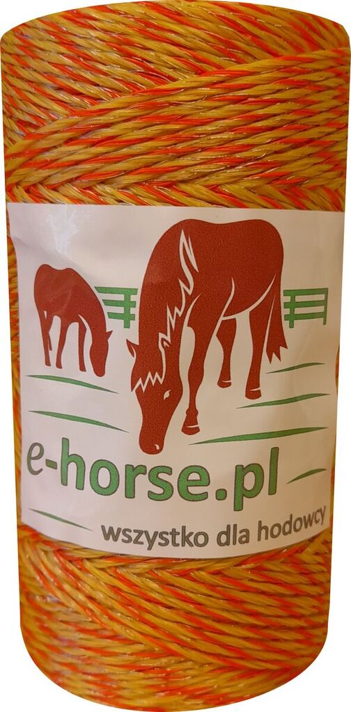 produits pour animaux E-HORSE plecionka ogrodzeniowa żółto-pomarańczowa 250 m