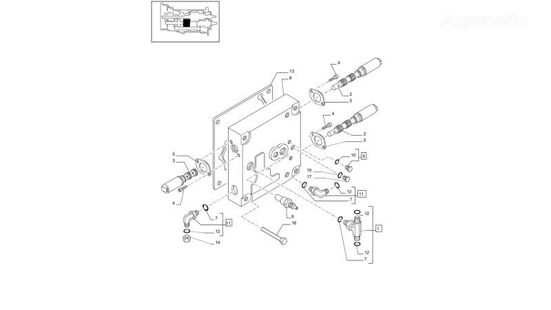 autre pièce détachée de transmission Korpus pour tracteur à roues New Holland T6010 T6090 T6070