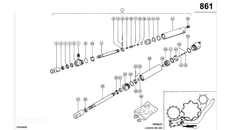 GŁOWICA CYLINDRA  Claas (Siłownik hydr. przestaw 0000858350 pour moissonneuse-batteuse Claas Lexion 560